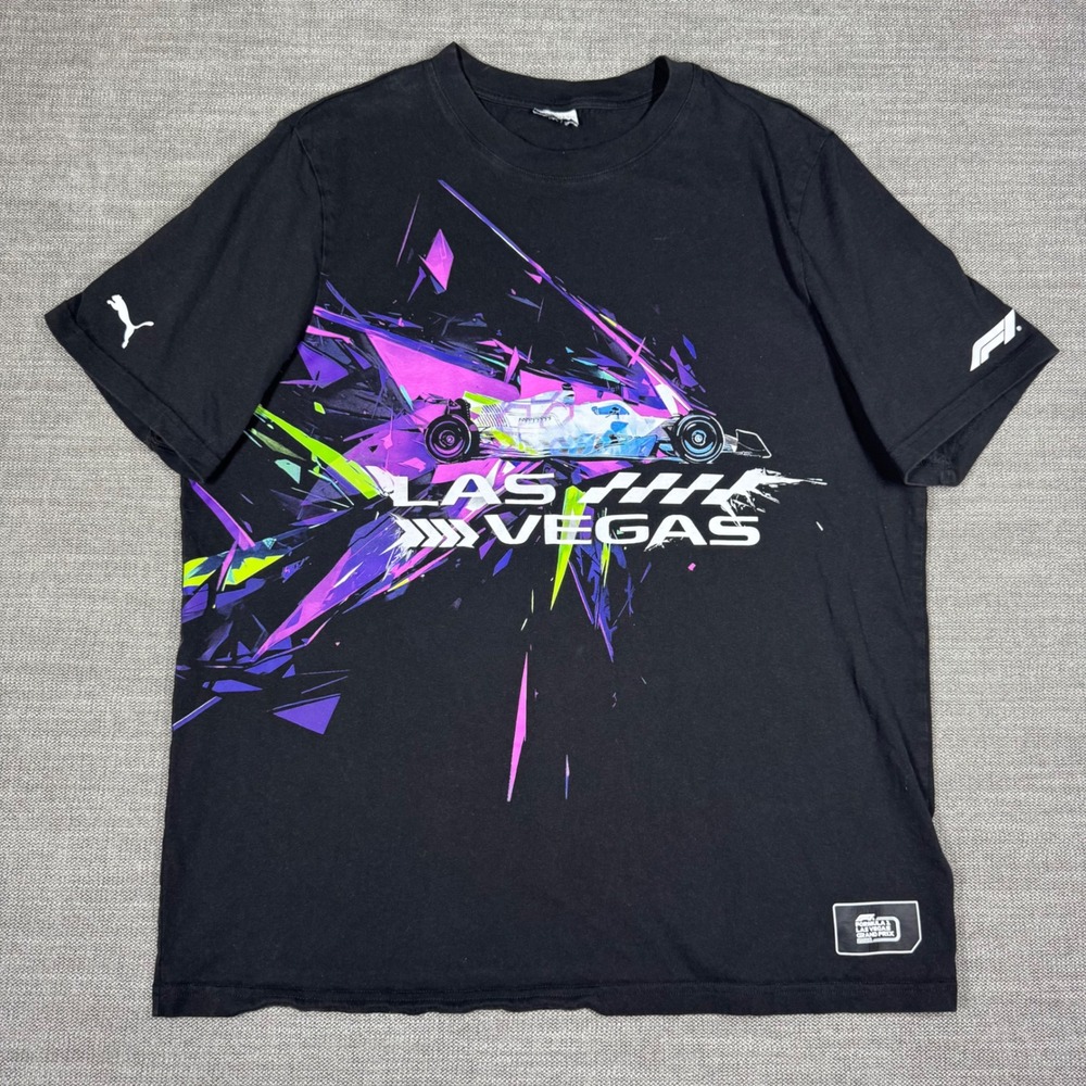 Puma Formula 1 Las Vegas Grand Prix 2025 Black Graphic T-Shirt Mens XL